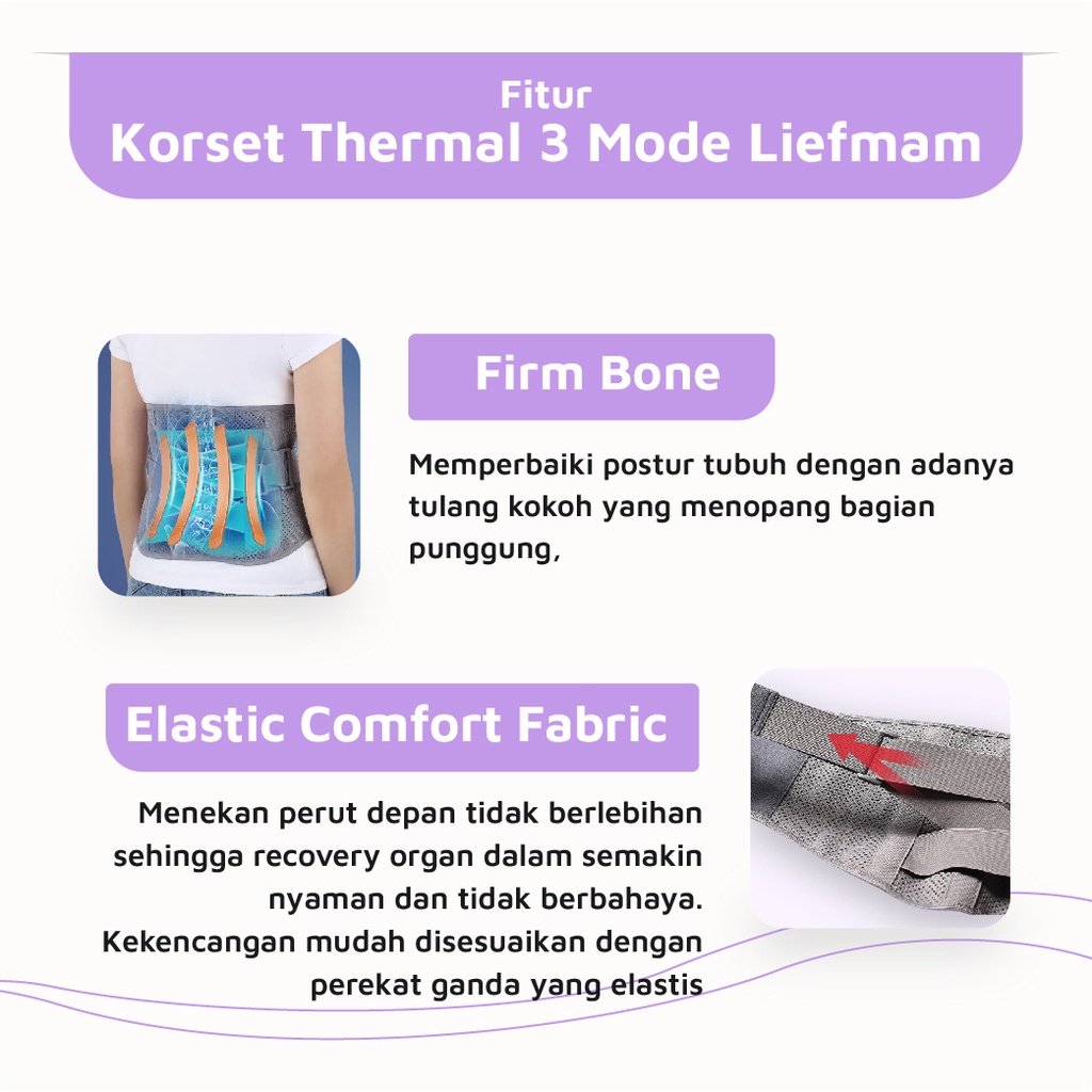 Thermal Corset Liefmam - Korset Peramping Pasca Melahirkan dengan Tourmaline