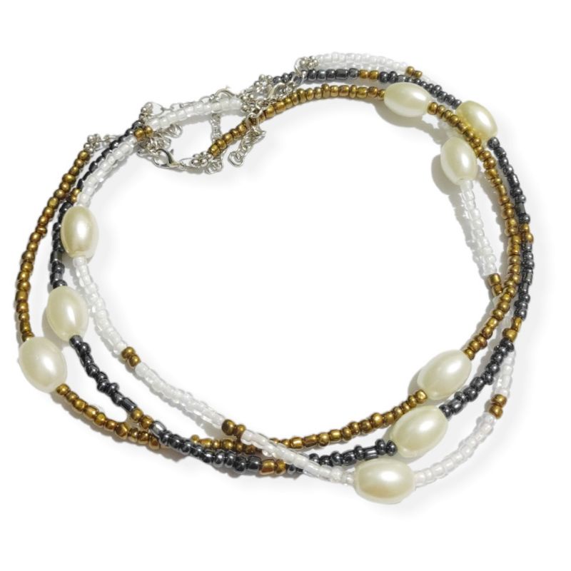 Kiara Ethnic Bohemian Beads Necklace Kalung Pearl Mutiara Boho Style Etnik