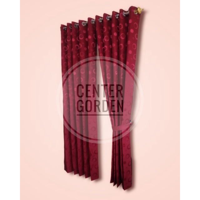 GORDEN MINIMALIS JENDELA DAN PINTU MOTIF POLKADOT MERAH #maroon