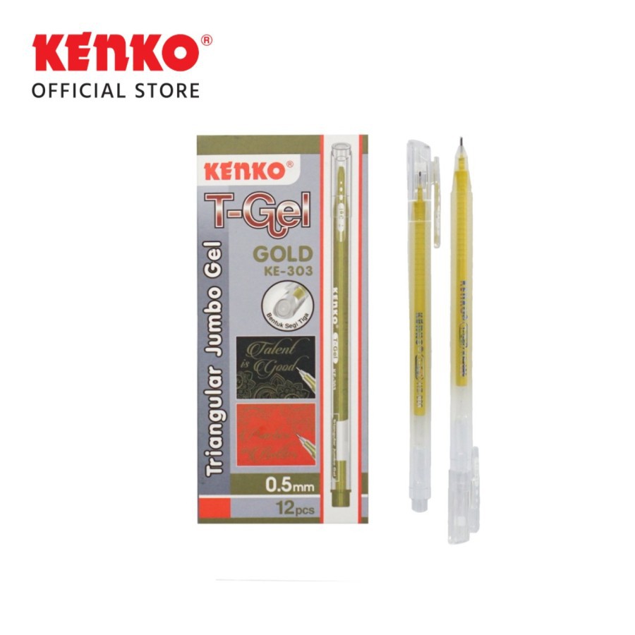 

KENKO GEL PEN KE-303 (T-Gel /Triangular) - GOLD