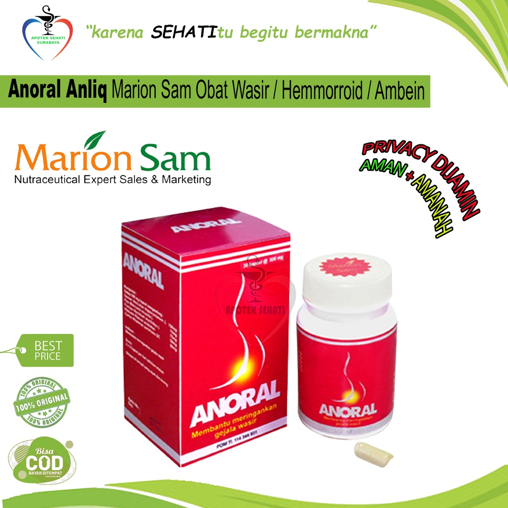 Anoral Anliq Obat Wasir Anti Ambeien Hemmoroid 30s Marion Sam