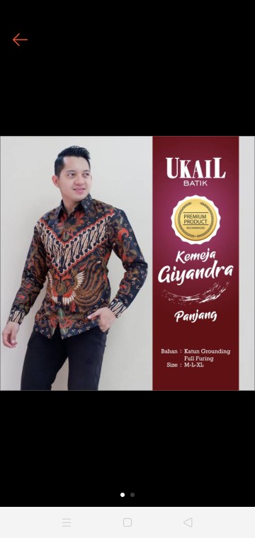 Giyandra Kemeja Batik Pria Lengan Panjang Katun Halus Sragenan Full Furing Ori By Ukail Batik