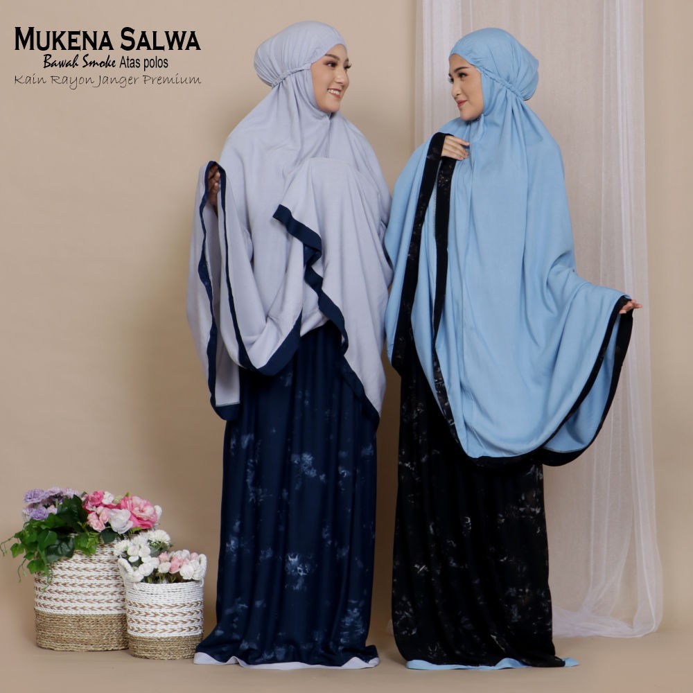 Mukena Bali Salwa Bawahan Smoke Bahan Rayon Janger Premium By Zahwa