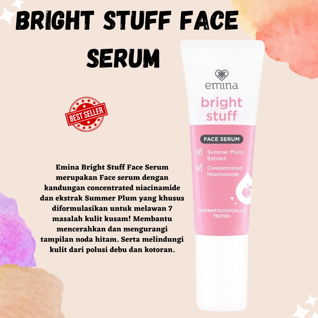 PROMO!! Bright Stuff Face Serum 30 / 7.5 ML Emina / Melindungi kulit dari polusi debu dan kotoran