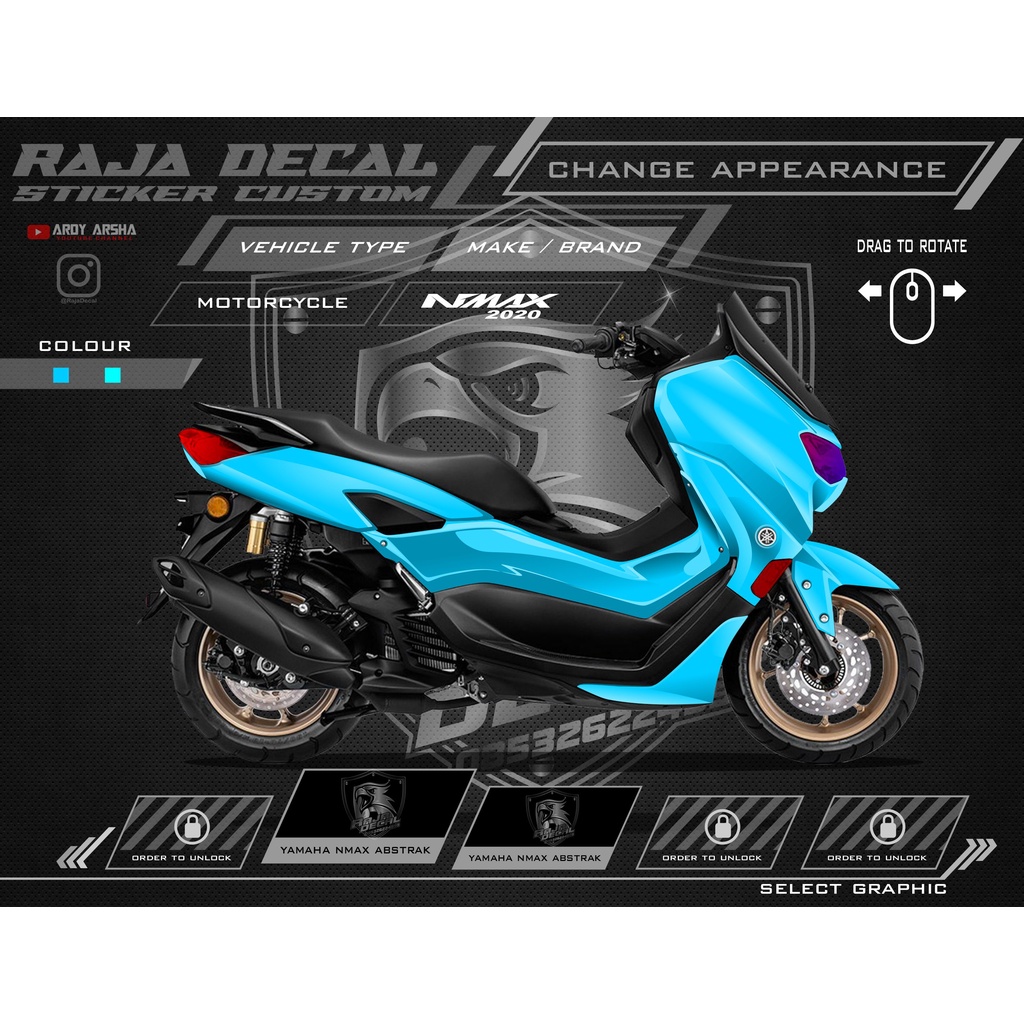Decal Sticker Yamaha All New Nmax 2020 Fullbody Polos Warna
