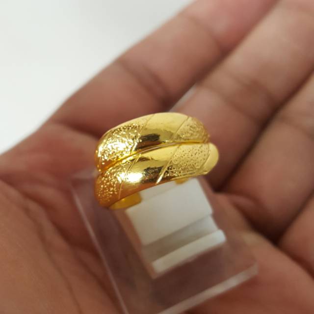 Cincin Siliasih Ukir Lapis Emas 24k