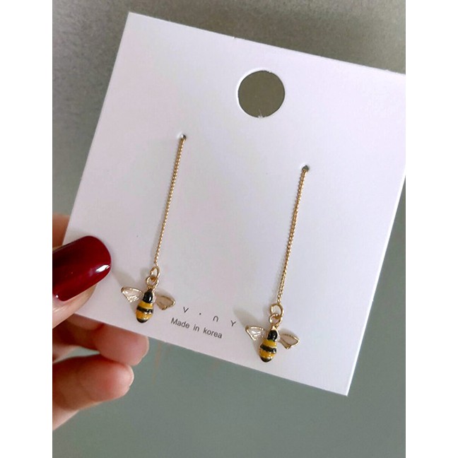 LRC Anting Tusuk Fashion Little Bee Little Bee Alloy Long Tassel P82308