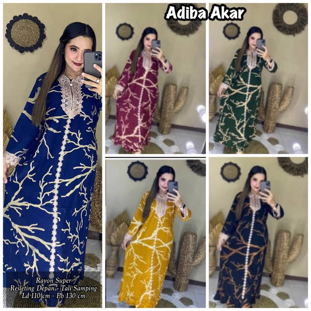 Daster Arab Lengan Panjang Motif Tery Chanel Daster Arab Panjang Terbaru Busui Resleting Depan