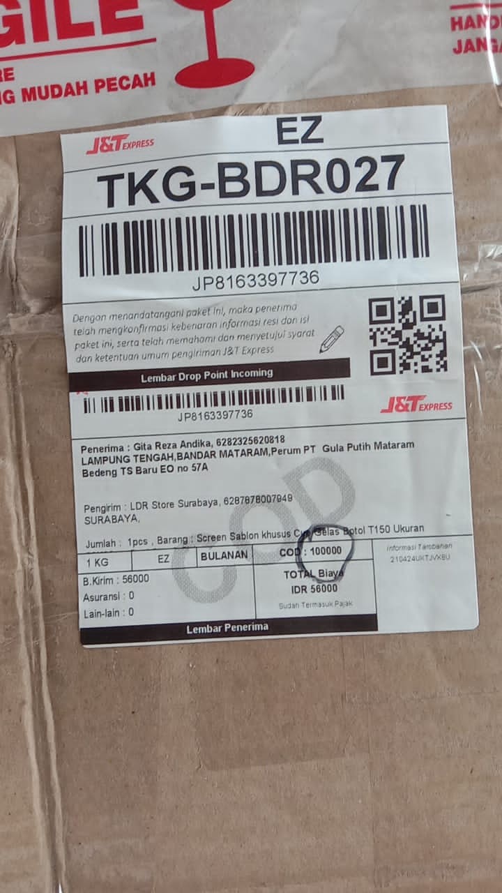 Screen Sablon Khusus Cup Gelas Botol T165 Ukuran 20x30cm Besi Siku 2 Sisi