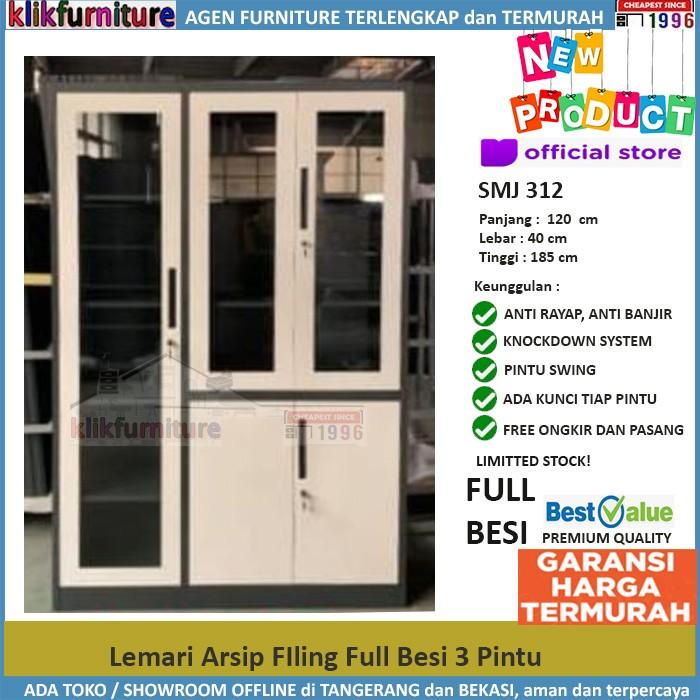 

Filling Cabinet Lemari Arsip Filing Cabinet Besi 3 Pintu Smj 312 Pintu Kaca