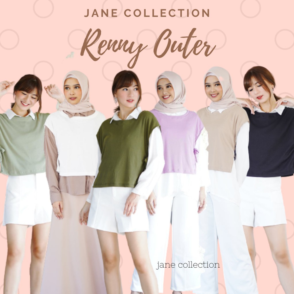 JANE COLLECTION || Outerwear Wanita Vest Rajut Cardigan Tali Ikat Cewek Renny Outer Rompi Knit Wear