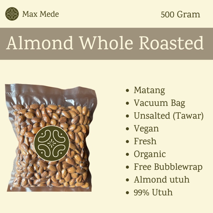 

Almond Roasted/Kacang Almond Panggang Premium NPX - Kemasan 500 Gr