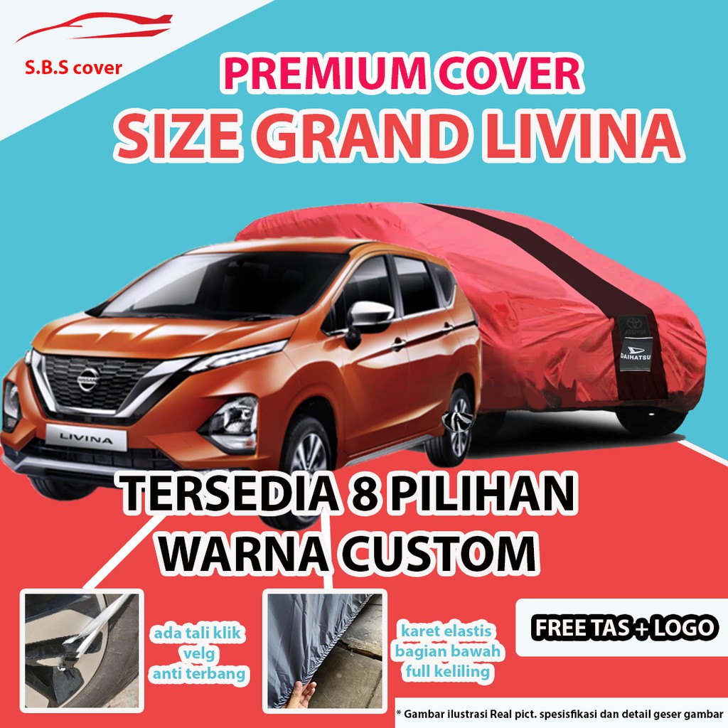 Body Cover OUTDOOR PREMIUM GRANDLIVINA / Sarung Mobil LIVINA / Mantel Mobil Grand Livina / Mantol