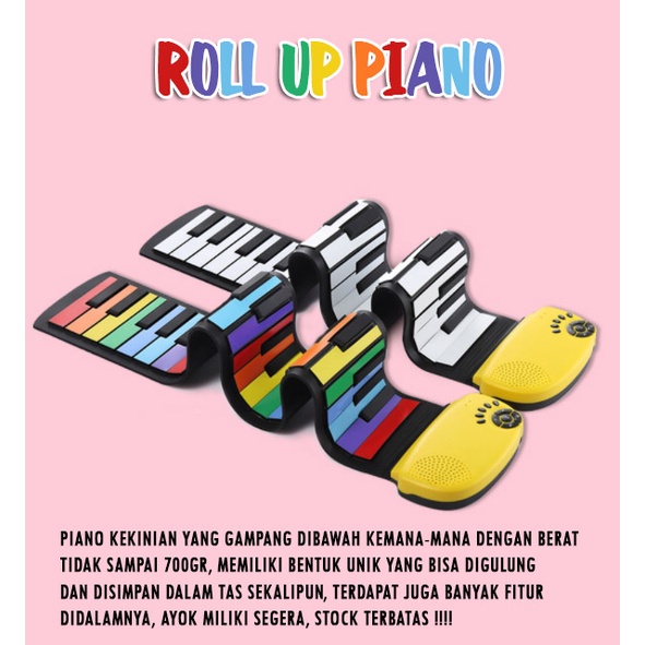 Piano Roll Portable bisa dilipat  gampang dibawah baterai cas