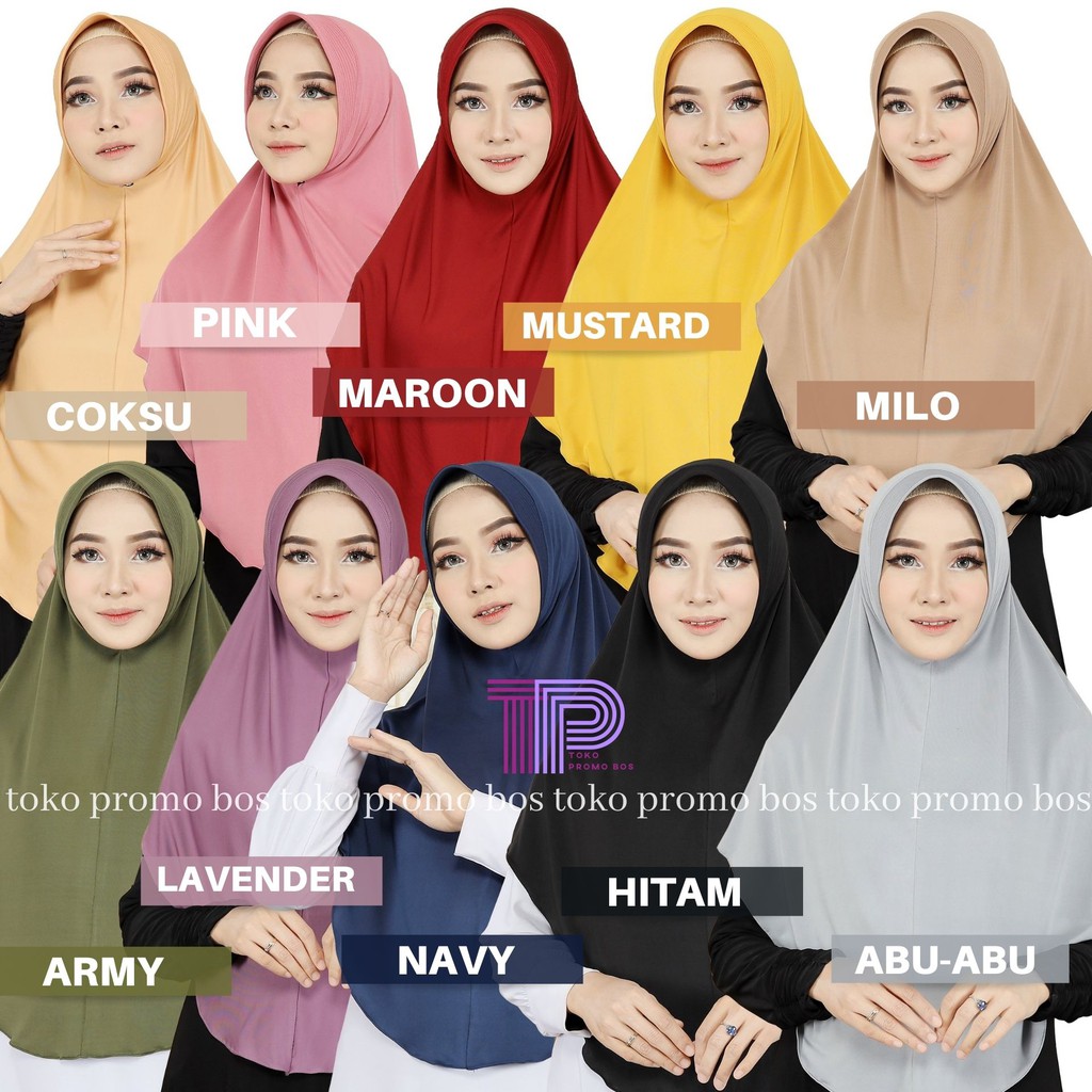 Bergo pamela standar jilbab instan terlaris basic daily bergo hamidah jersey hijab instan terbaru kerudung instan hijab instan jersey-random warna