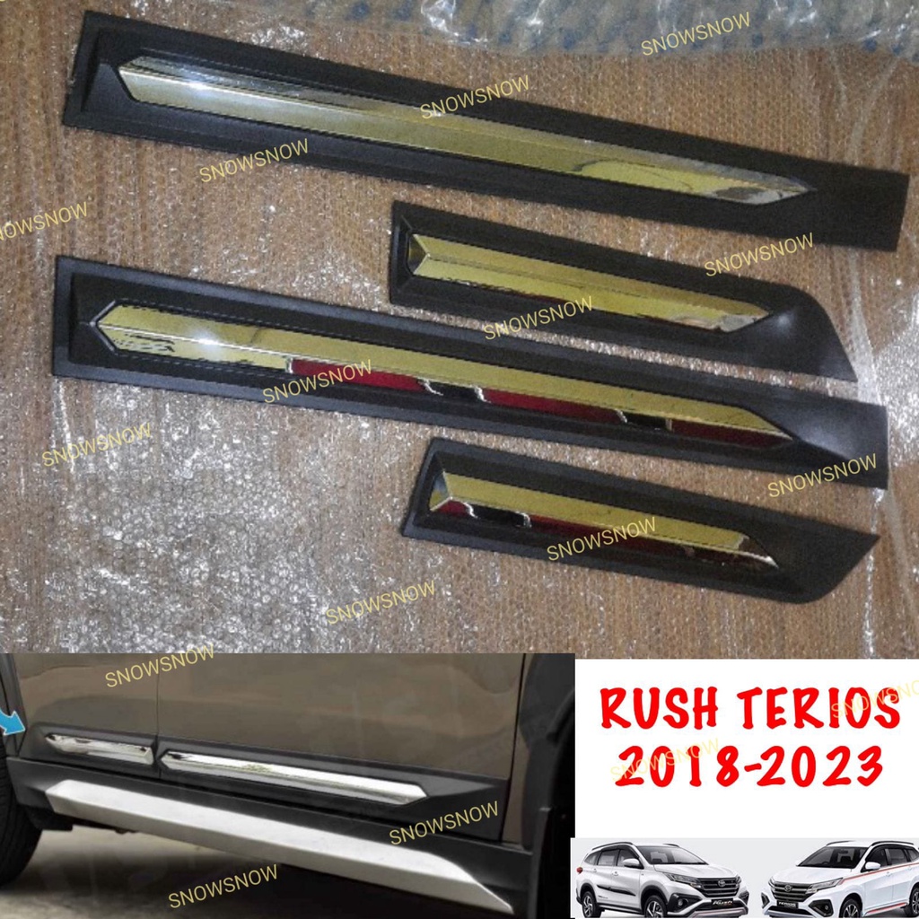 List Body Samping All New Rush Terios 2018 2020 2022 2023 Activo Hitam List Chrome