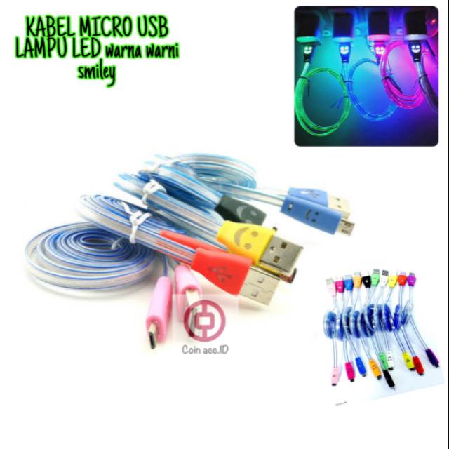 KABEL DATA CARGER MICRO USB LAMPU LED HI SPEED android / kabel CAS