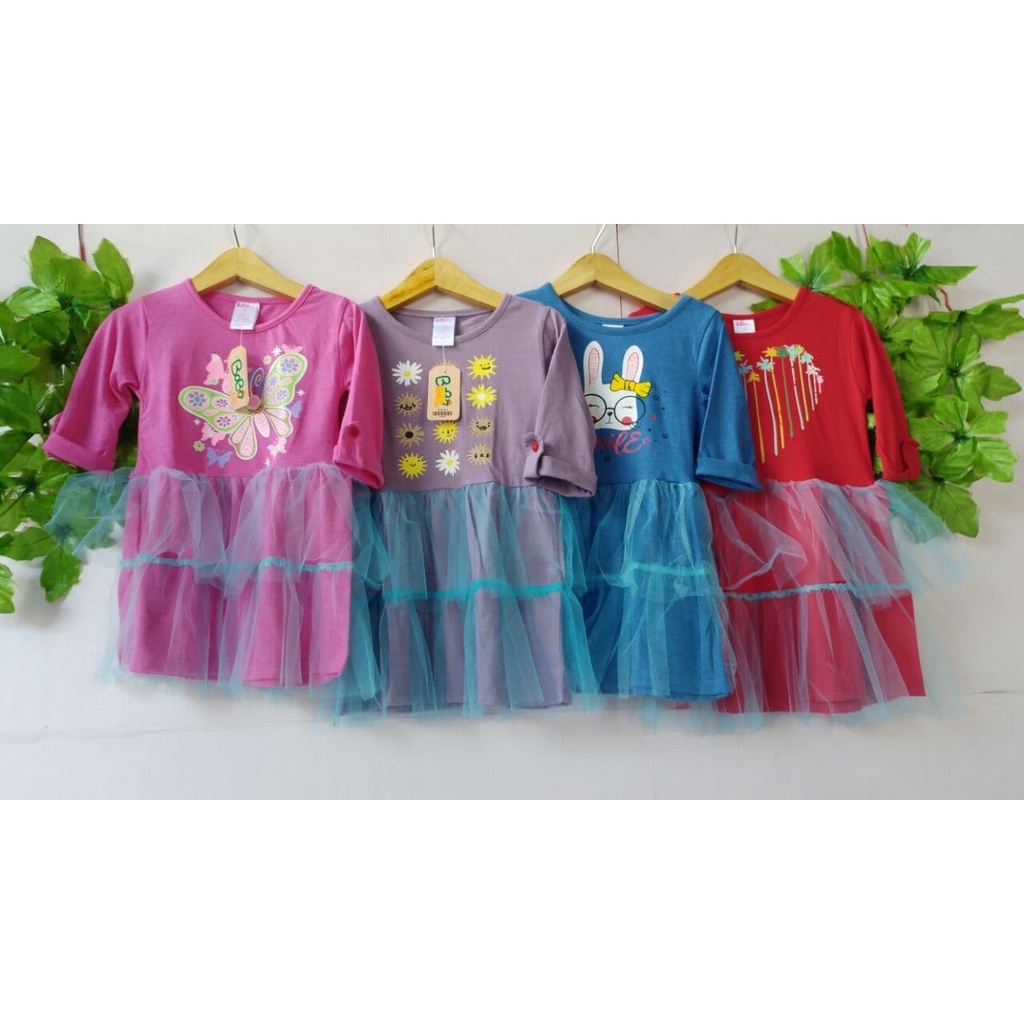 Baju dress anak perempuan tutu usia 2- 4 tahun