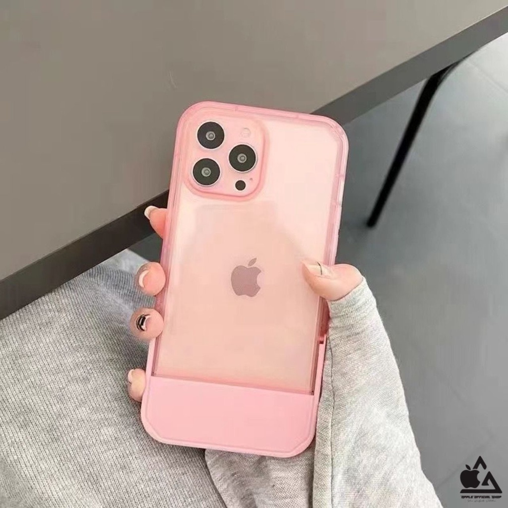 Softcase Korean Candy Chair Standing iPhone 12 PRO MAX 11 PRO MAX X XS 7 7+ 8 8+ SE 2 3 Soft Clear Case Bening Transparan  KOREAN SILIKON MEWAH Camera Kamera Protection