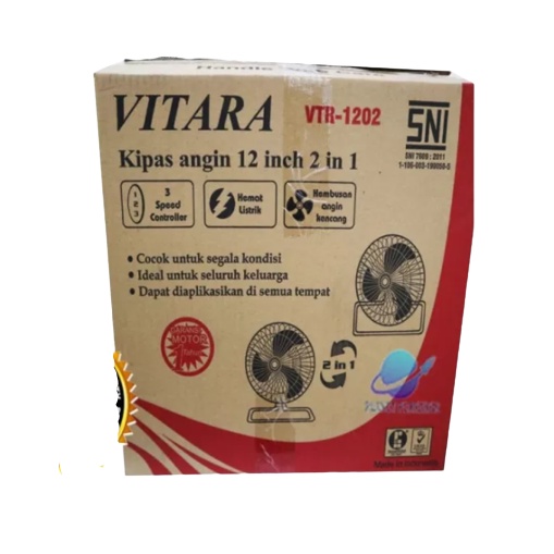 VITARA Kipas Angin Besi Industrial fan / Desk Fan 12 Inch 2in1 - VTR 1202