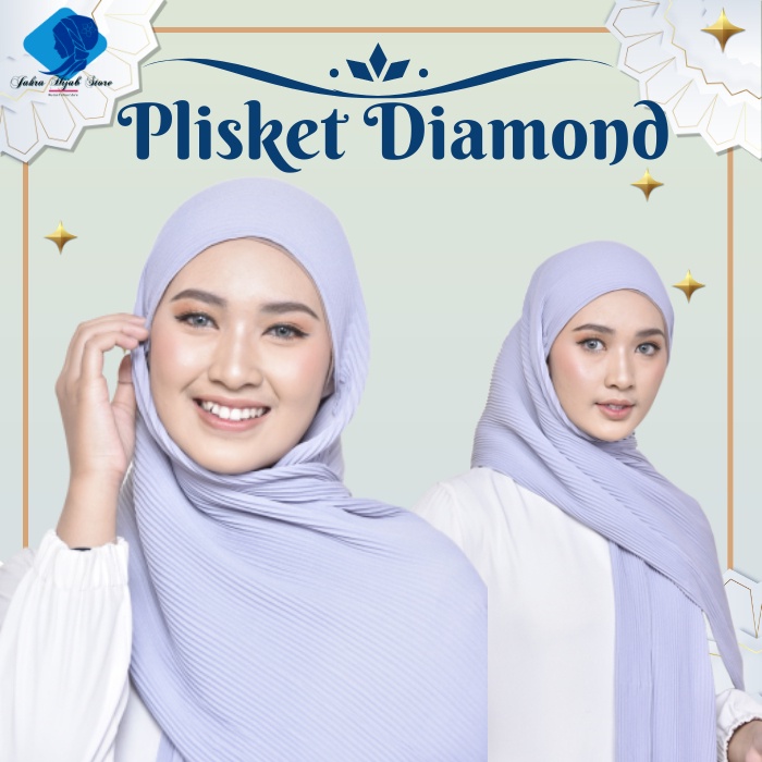 Hijab Plisket Diamond 180x75 Jilbab Pashmina Plisket Full