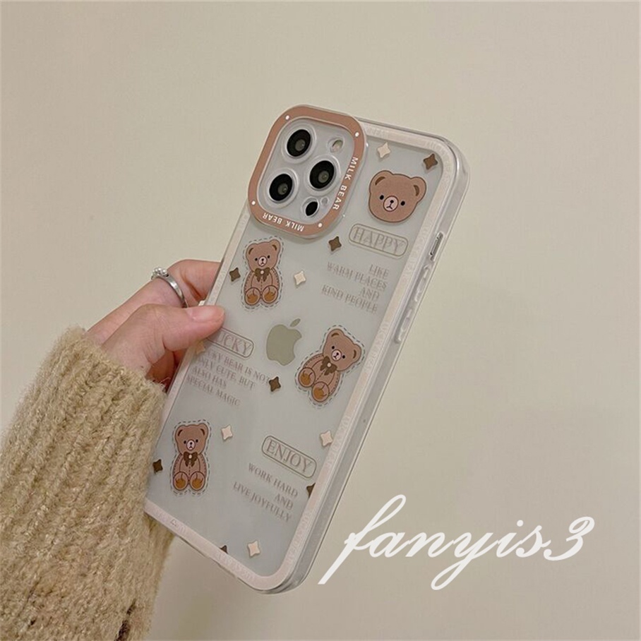 Samsung S22 S21 S20 Plus Ultra S21 FE S20 FE Note 20 Ultra Note 10 Lite Soft Case TPU Transparan Motif Boneka Beruang Cover