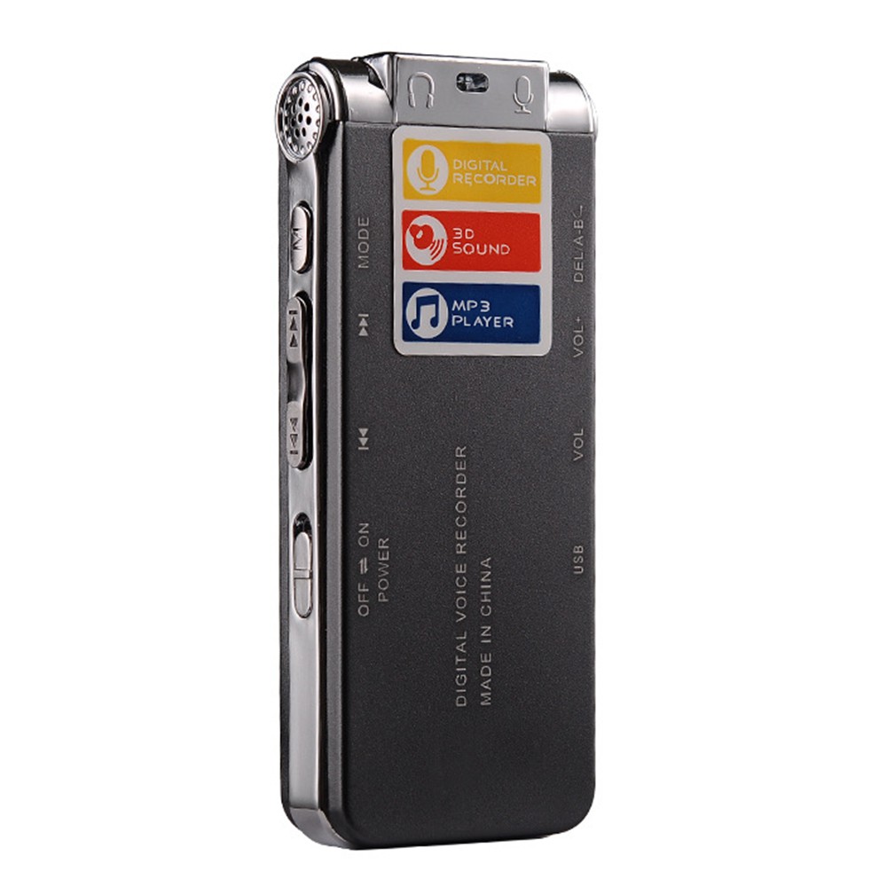 Mini USB Voice Recorder 8GB 16GB Flash Player Audio 650hr Dictaphone MP3 Player Abu-Abu mikrofon