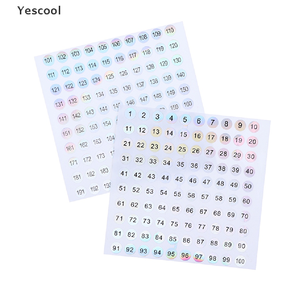 Yescool Stiker Label Nomor 1-200 Anti Air Untuk Kutek / Lipstick