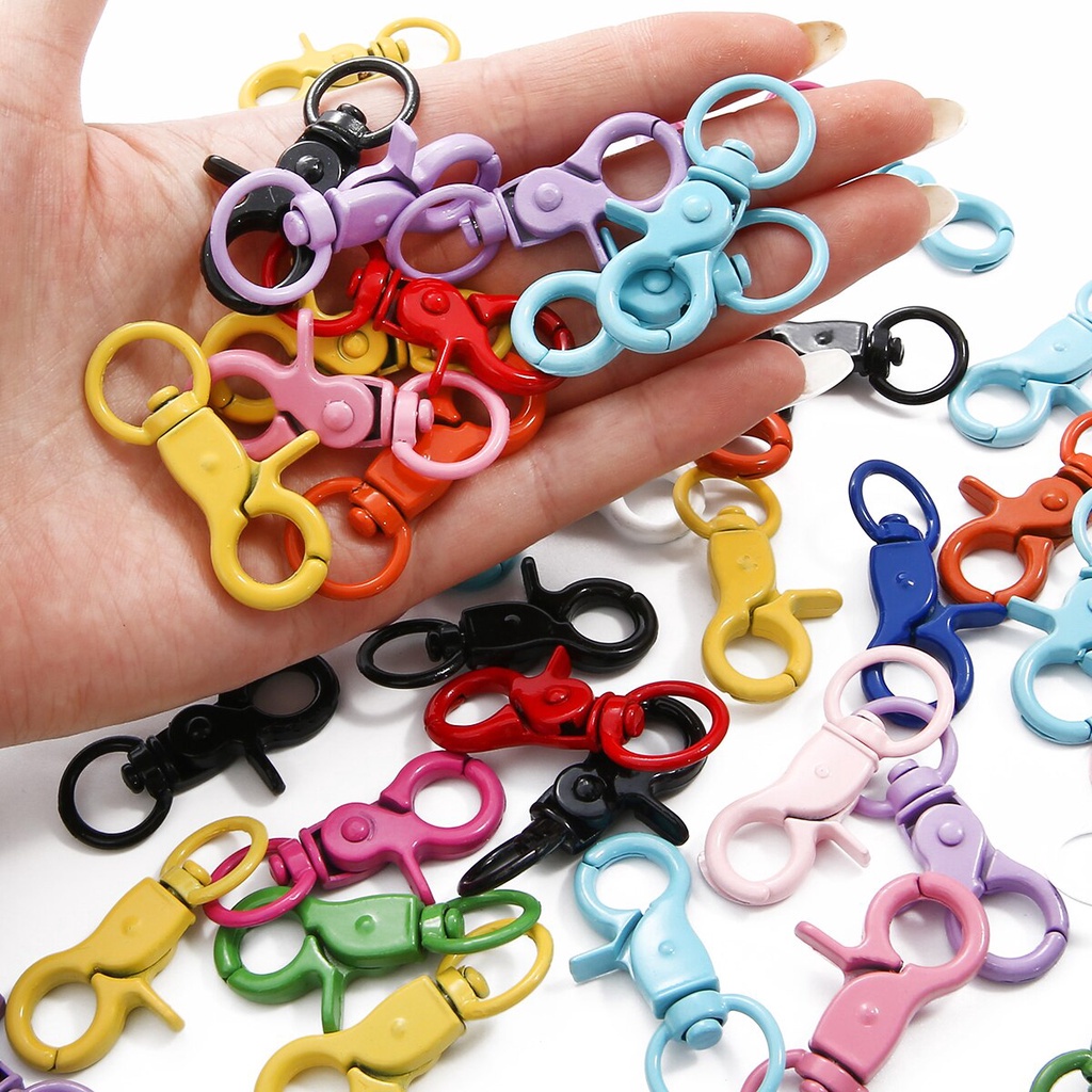 4PCS Colorful Key Chain Ring Metal Lobster Clasp Clips Bag Car Keychain DIYJewelry Accessories Key Hooks Hook Up Base Findings