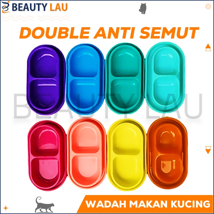 TEMPAT MAKAN KUCING ANTI SEMUT DOUBLE WADAH MAKAN MAKANAN PAKAN KUCING PET BOWL MANGKOK KUCING