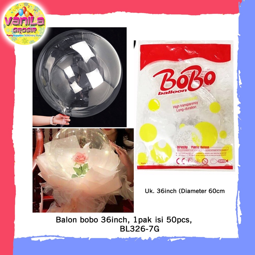 (1Pcs) Balon Bobo Merah 36inch, Balon PVC transparan, Balon bening transparan Besar