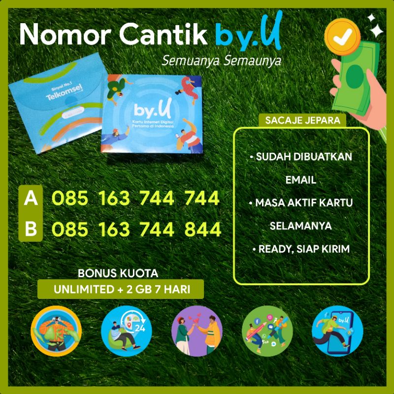Kartu perdana Cantik ByU Kartu perdana by U murah byu Telkomsel by.U Nomor cantik byU HUP termurah