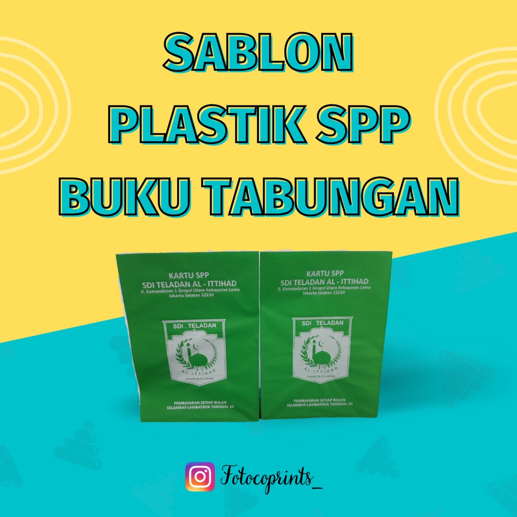 

(CUSTOM) Sablon Plastik SPP Sekolah | Plastik Iuran | Buku Tabungan