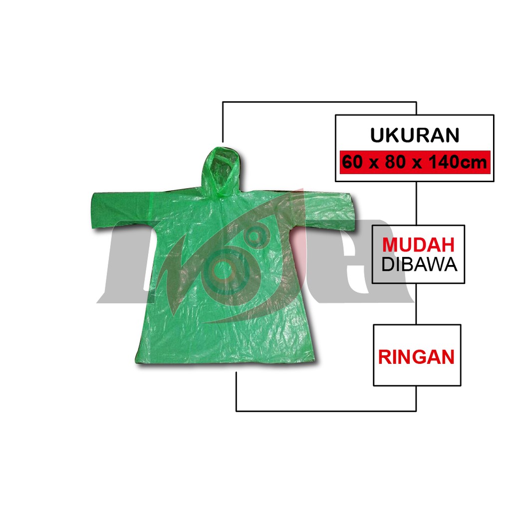 Jas Hujan Kresek Plastik Tipis Murah Raincoat Darurat 1x pakai