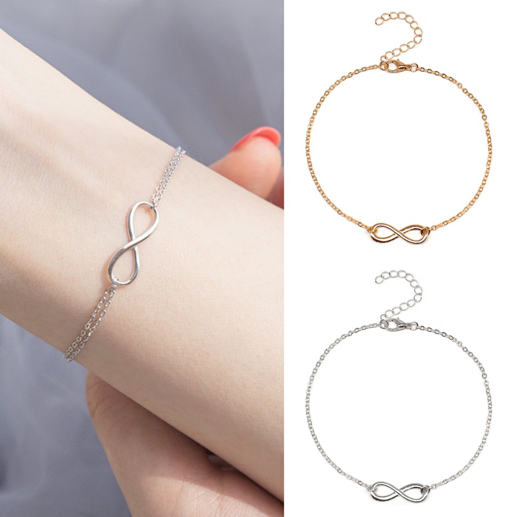 Gelang Bangle Wanita Gaya Korea Fashion Nomor 8 / Gelang Bentuk Simbol Infinity 8 Gaya Korea