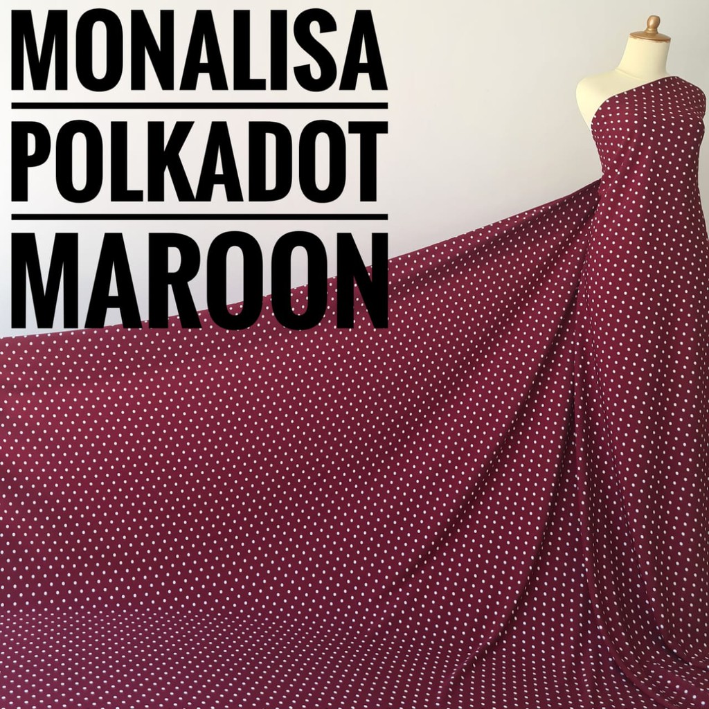 Kain Meteran Monalisa Polkadot Maroon  (0.5M)