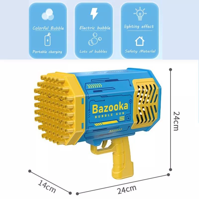 69 hole Pistol gelembung, pistol mesin gelembung sabun Gun bubble mainan anak bubble big bubble 69 holes Bazooka ORIGINAL