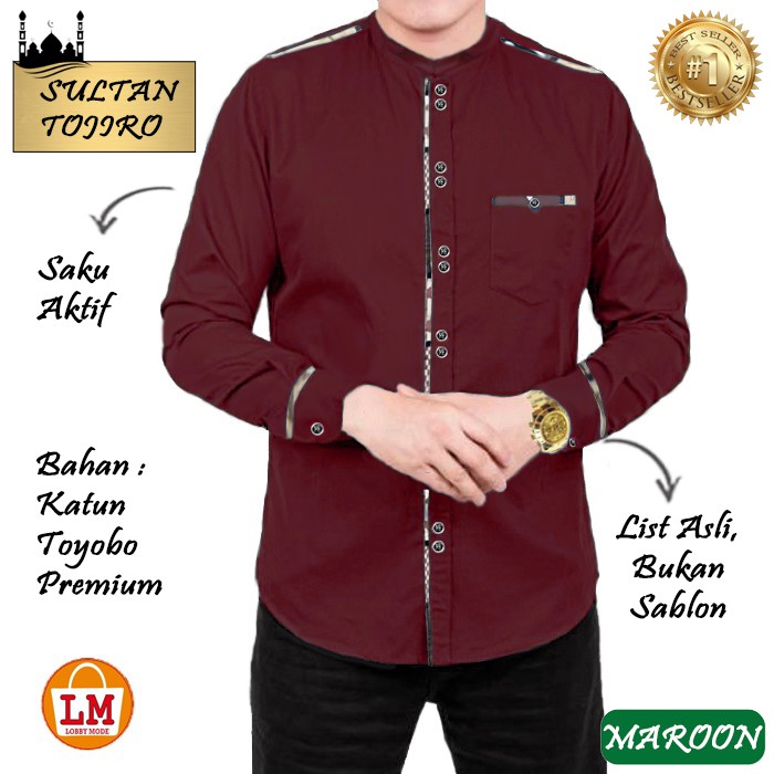 TERMURAH TERLARIS Baju Koko Pria Lengan Panjang Terbaru 2021 SULTAN TOJIRO LMS 23355 TERBARU