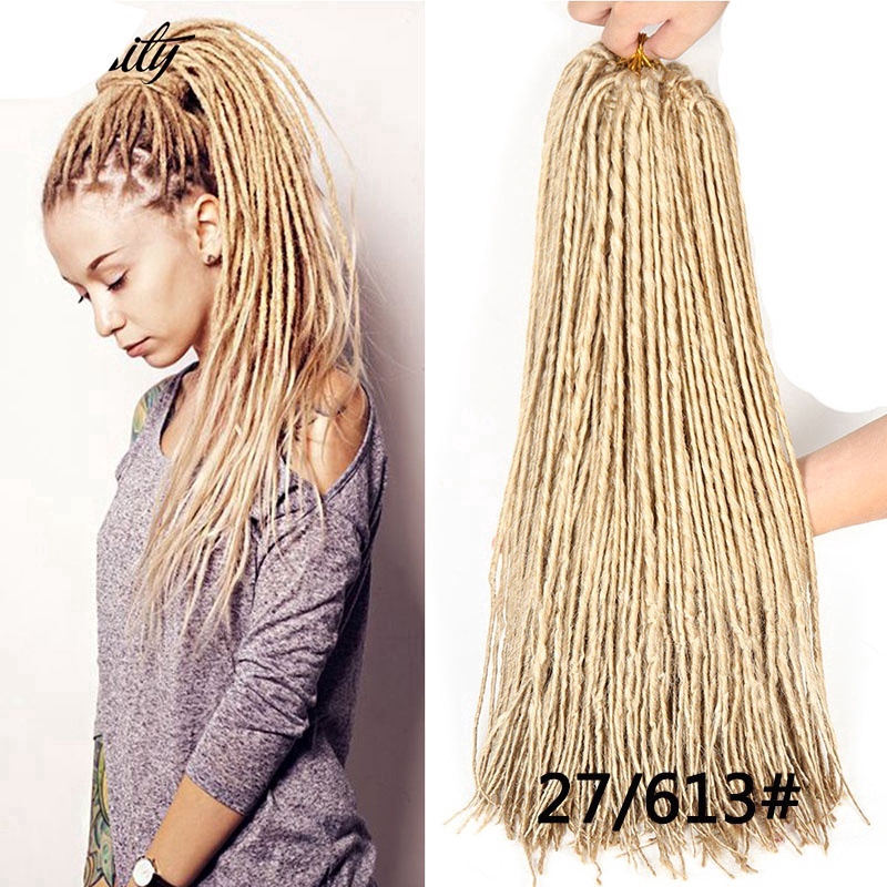 Jual "22" "Crochet Lembut Mengepang Rambut Sintetis Gimbal Rambut