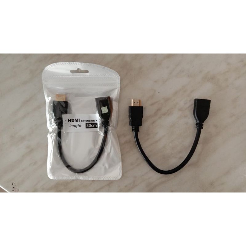 Kabel HDMI Extension 30 cm / Kabel Male to Female 30 cm Perpanjangan / HDMI Extension 30 cm