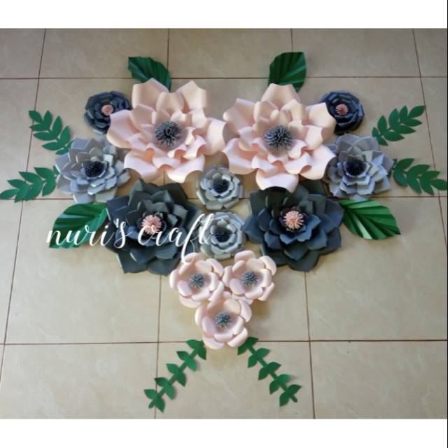

Paper flower peach and grey