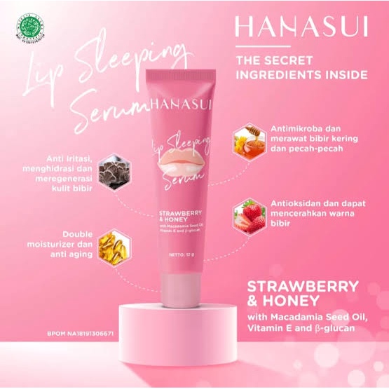 HANASUI Lip Sleeping Serum | Mask Bibir Strawberry