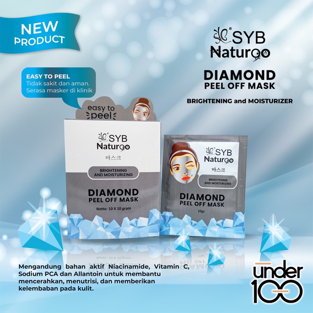 ❤ UNDER100 ❤ SYB NATUR90 Peel Off Mask Goat milk | Diamond | Gold | Charcoal Naturgo | Acne Jerawat Masker Wajah (✔BPOM) 10gr