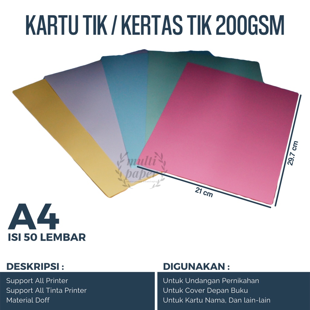 

kertas tik a4 isi 50 lembar / kertas undangan tik