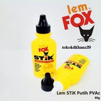 lem fox stik warna kuning / lem fox botol kuning / lem anti belepotan