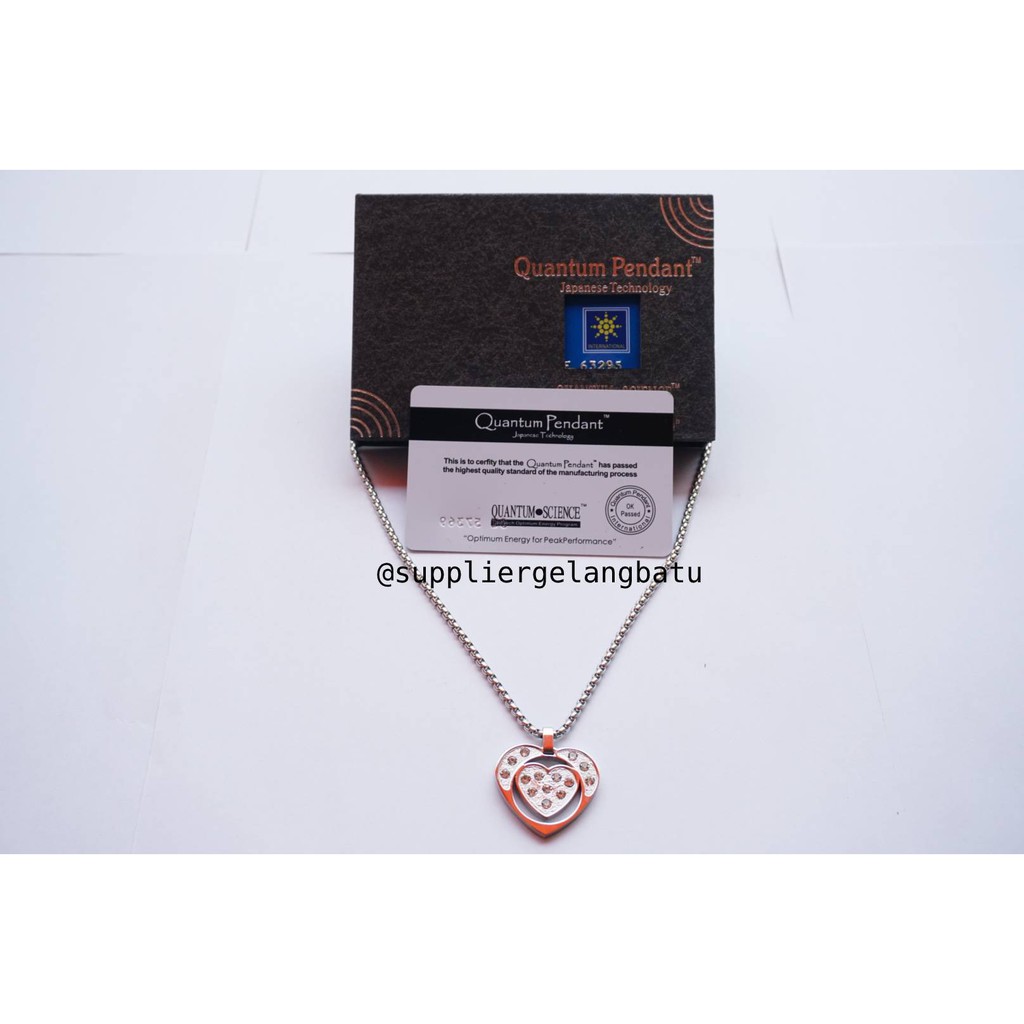 Kalung quantum pendant love bolong hati energy japanese technology