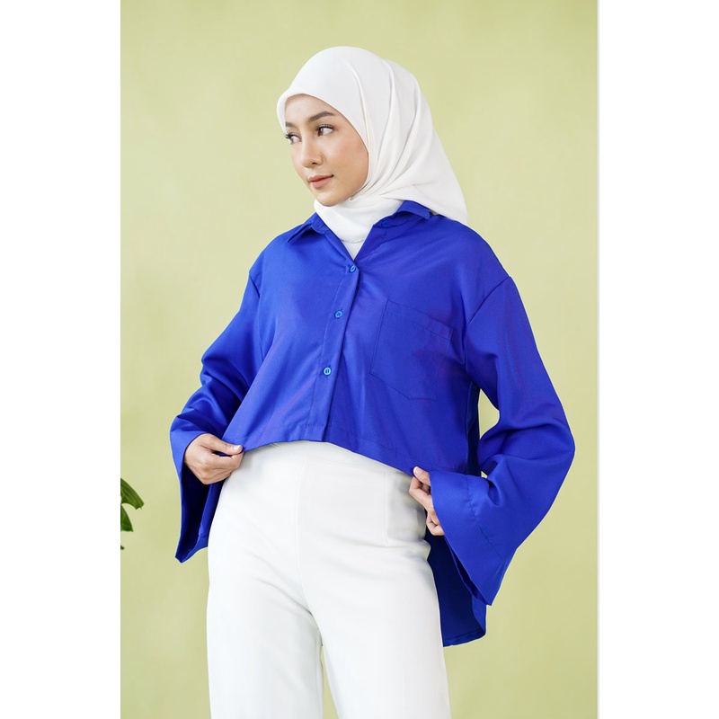 Baley Crop Shirt Blouse Atasan Wanita