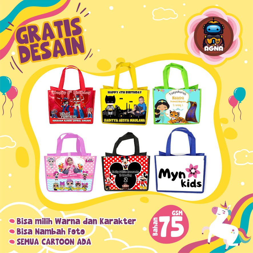Tas Pesta Ulang Tahun Anak / Goodie bag PEREKAT / Tas Ulang Tahun Foto-7