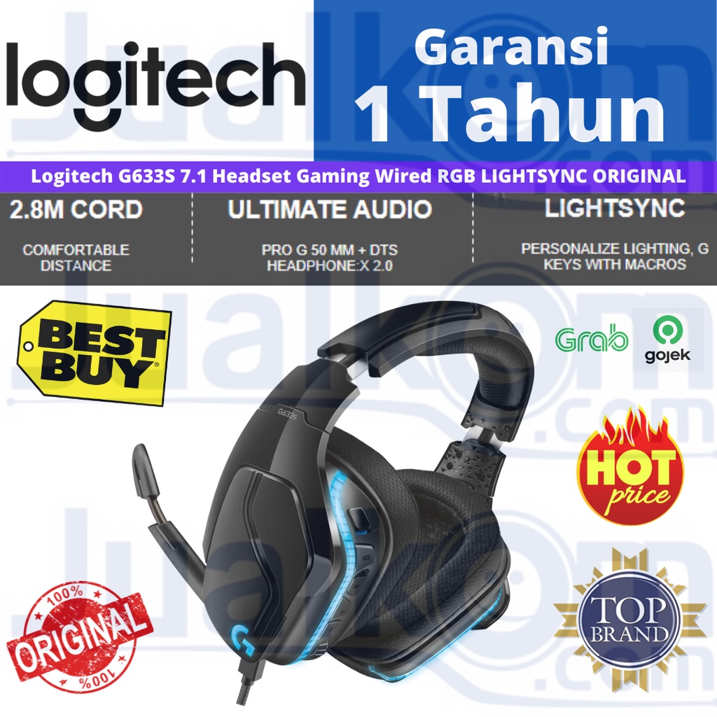 Logitech G633S 7.1 Headset Gaming Wired RGB LIGHTSYNC Original