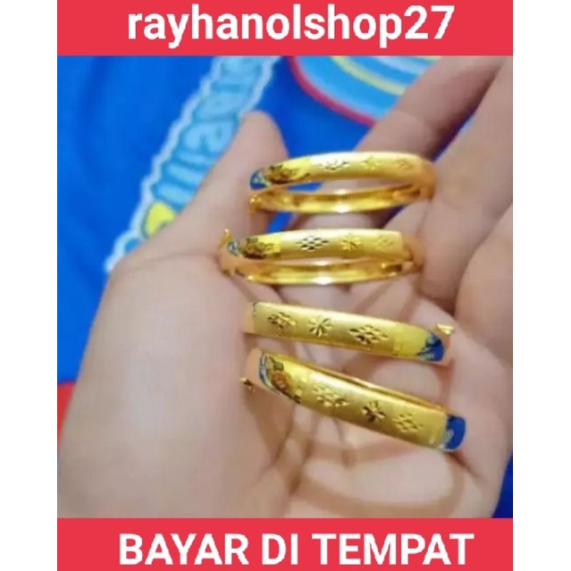 PROMO,,,, GELANG TANGAN BANGKOK UKIR ANAK 1pcs 925 LAPIS EMAS 24 K ANTI KARAT